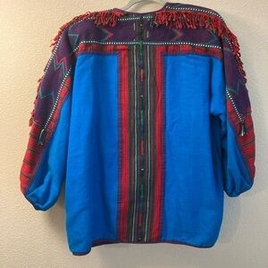 Vintage southwestern aztec fringe festival jacket